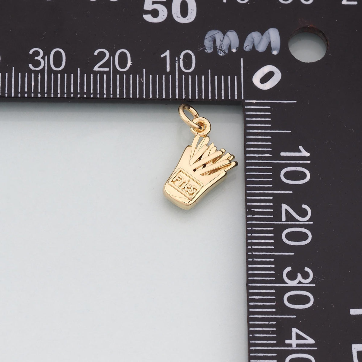 18K Gold Filled Fries Pendant,Dainty French Fries Charm Bracelet Necklace for DIY Jewelry Making Supply