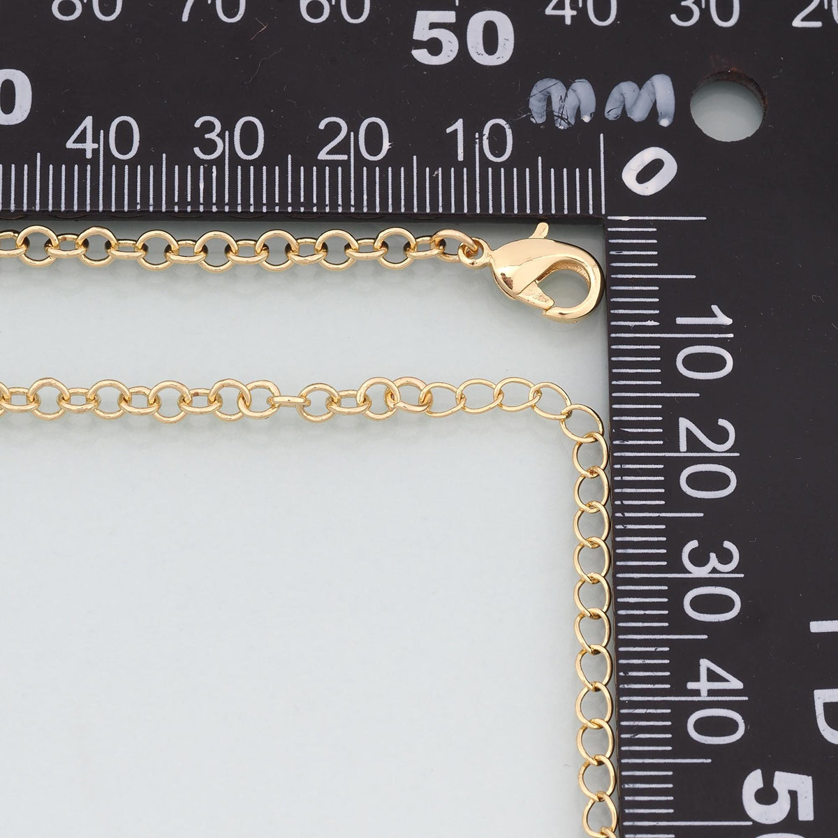 Gold Round Chain,18K Gold Filled Round for Necklace Bracelet DIY Jewelry Making Supply