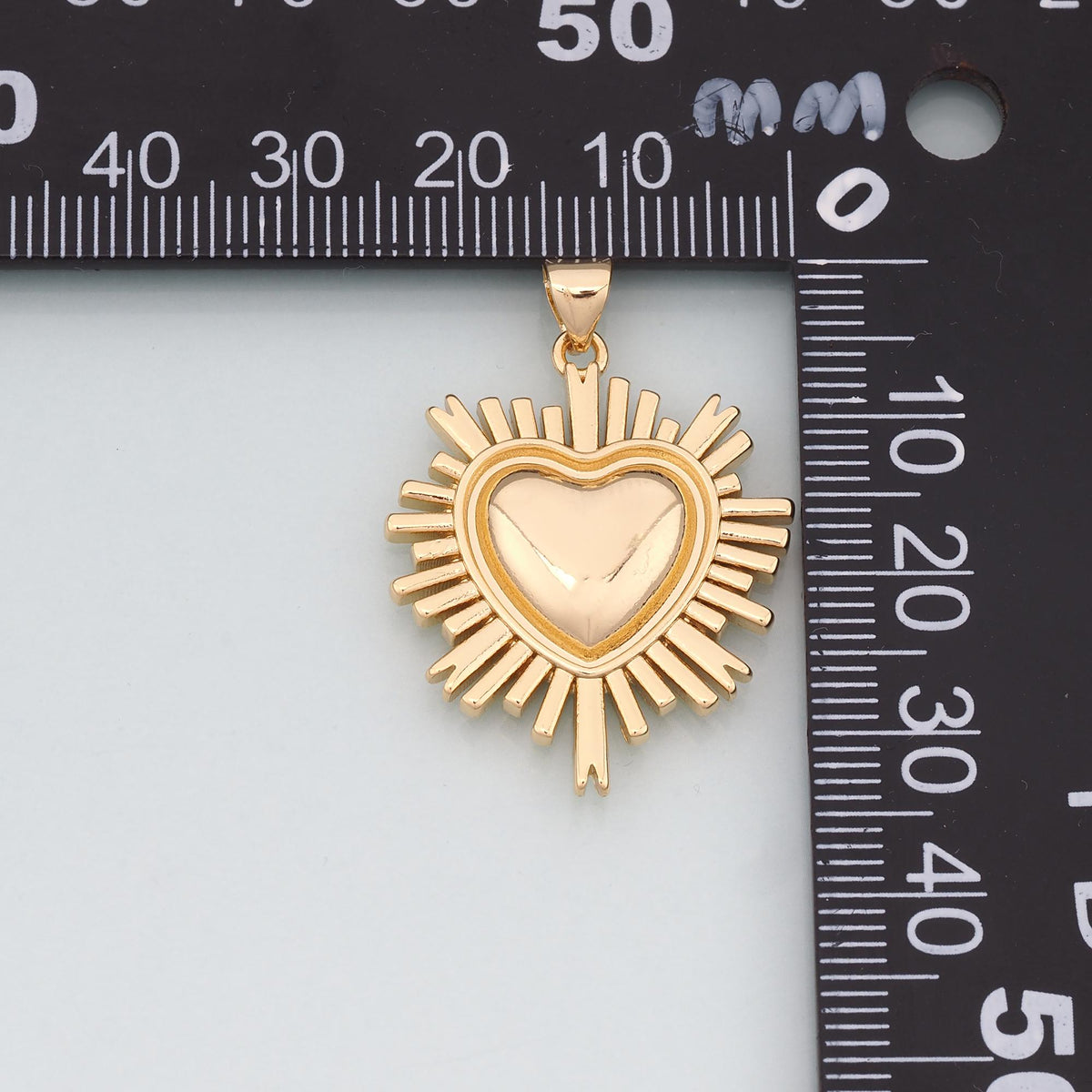 18K Gold Filled Heart Charm Pendant for Jewelry Making