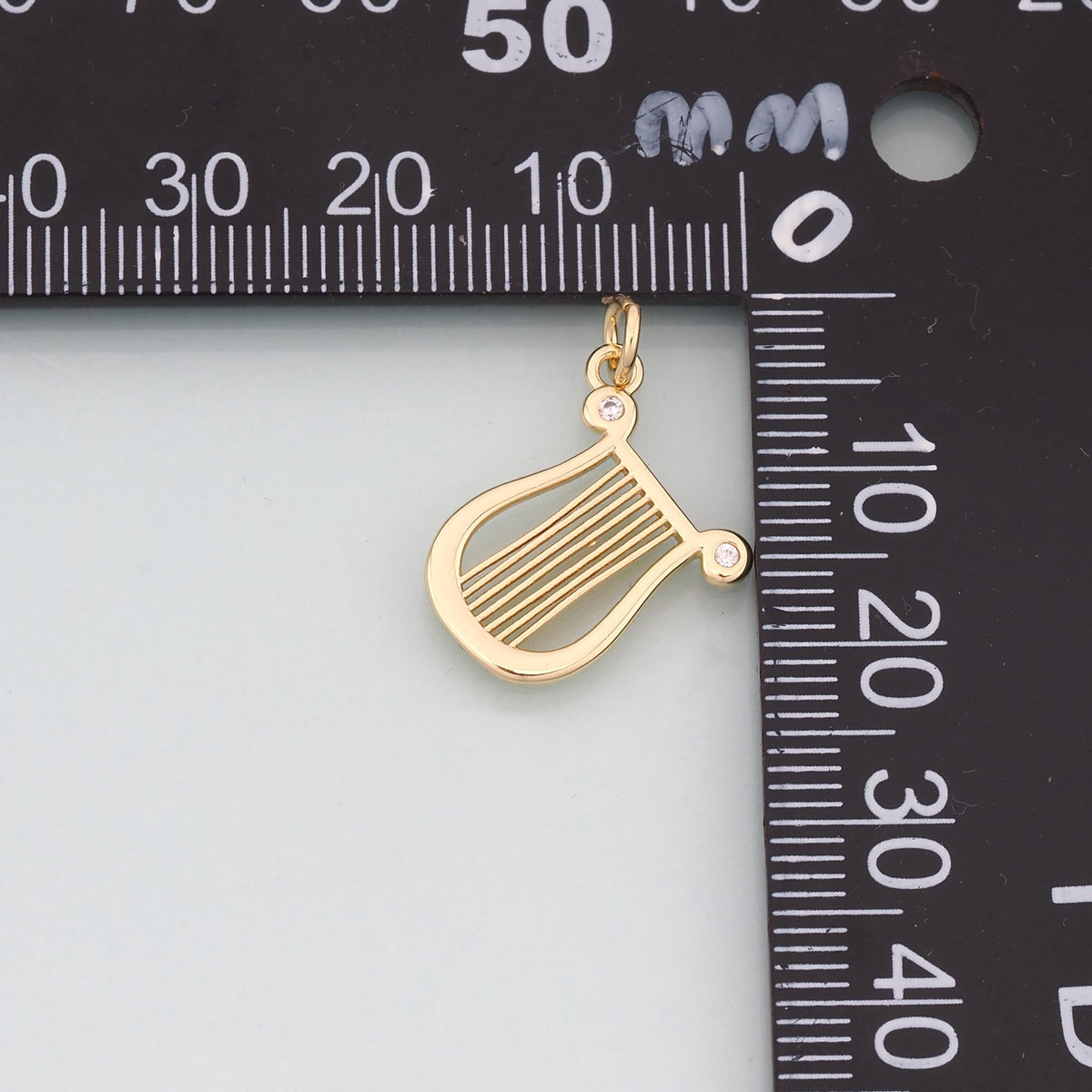 18K Gold Filled Cubic Zirconia Charm Pendant for Jewelry Making