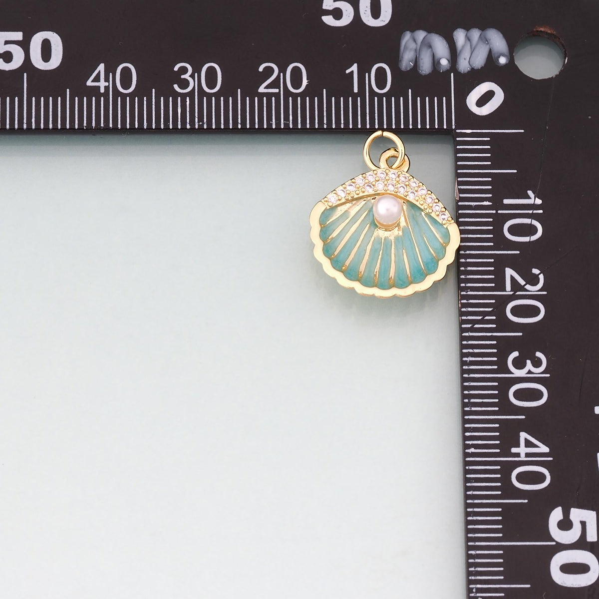 18K Gold Filled Enamel Shell Charm Pendant for Jewelry Making