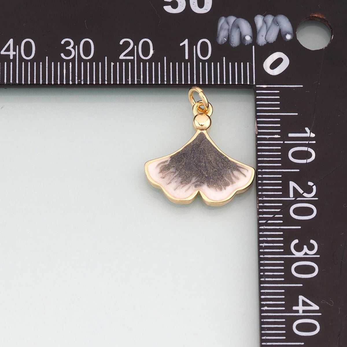 Gold Enamel Ginkgo Leaf Charms,18K Gold Filled Ginkgo Leaf Pendant Charm Bracelet Necklace for DIY Jewelry Making Supply