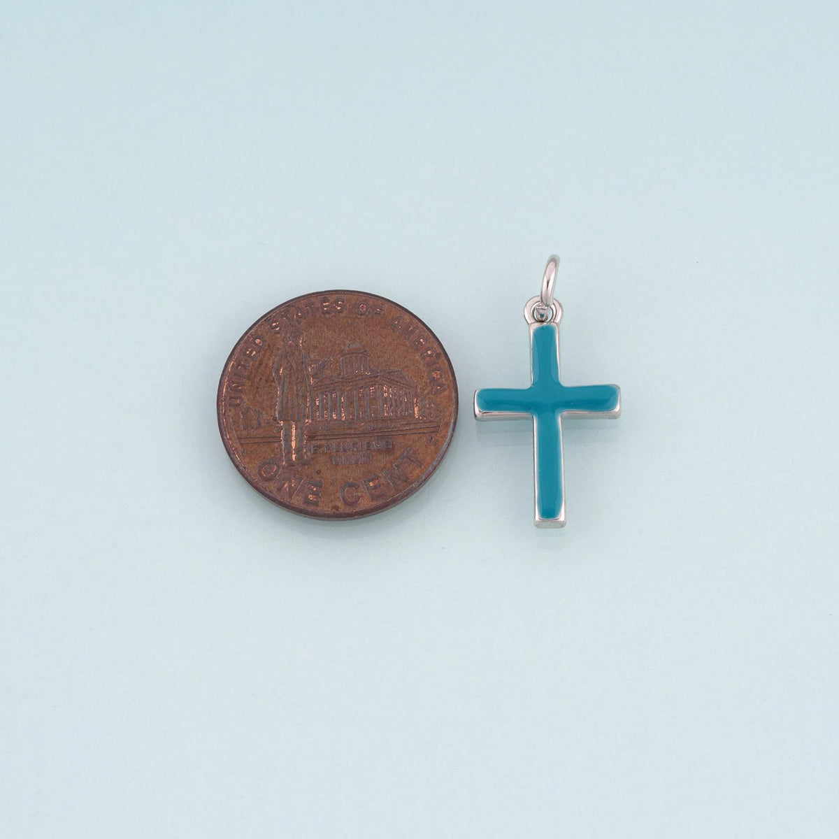 18K Gold Filled Enamel Cross Pendant,Cross Charm Bracelet Necklace for DIY Jewelry Making Supply