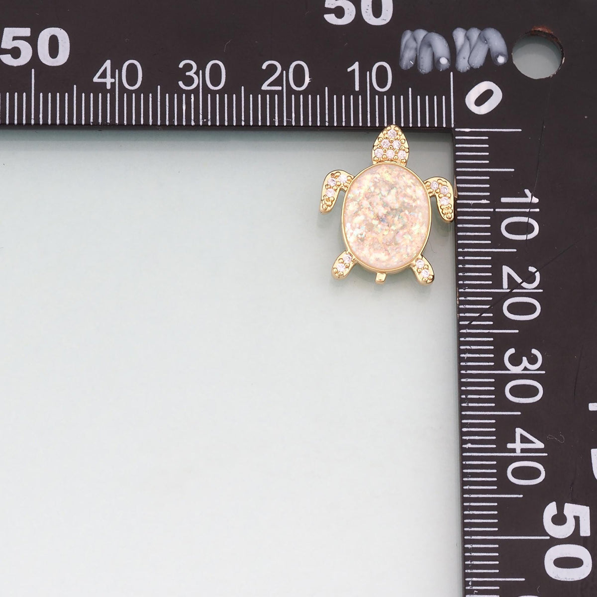 Gold Opal Turtle Charms,18K Gold Filled Turtle Pendant Charm Bracelet Necklace for DIY Jewelry Making Supply