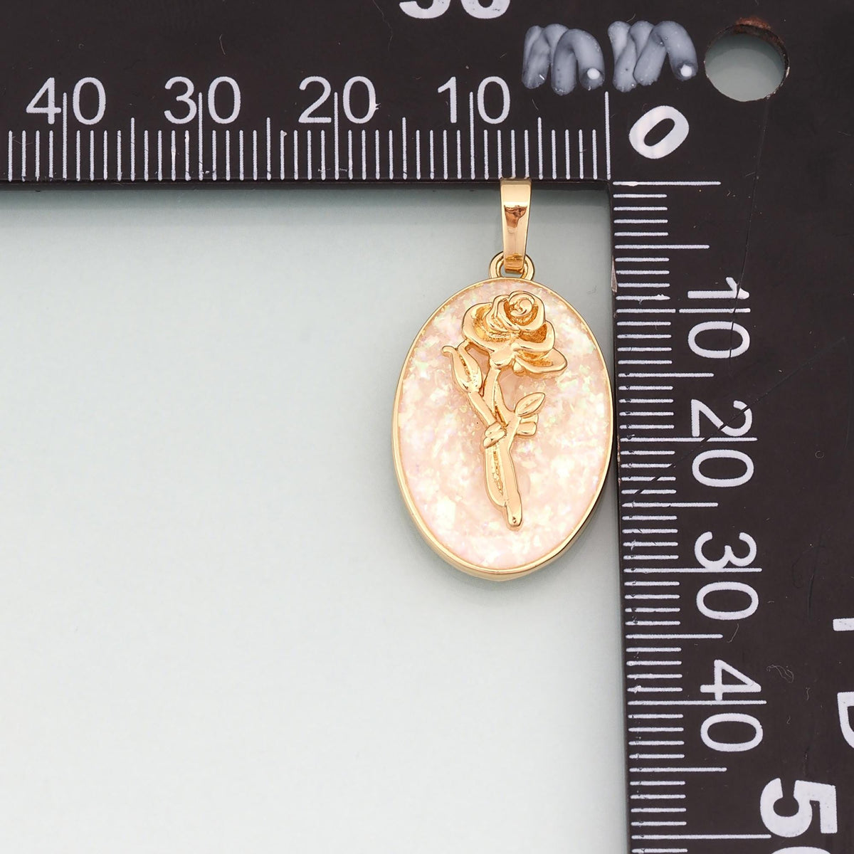 Gold Opal Birthday Flower Charms,18K Gold Filled Flower Pendant Charm Bracelet Necklace for DIY Jewelry Making Supply