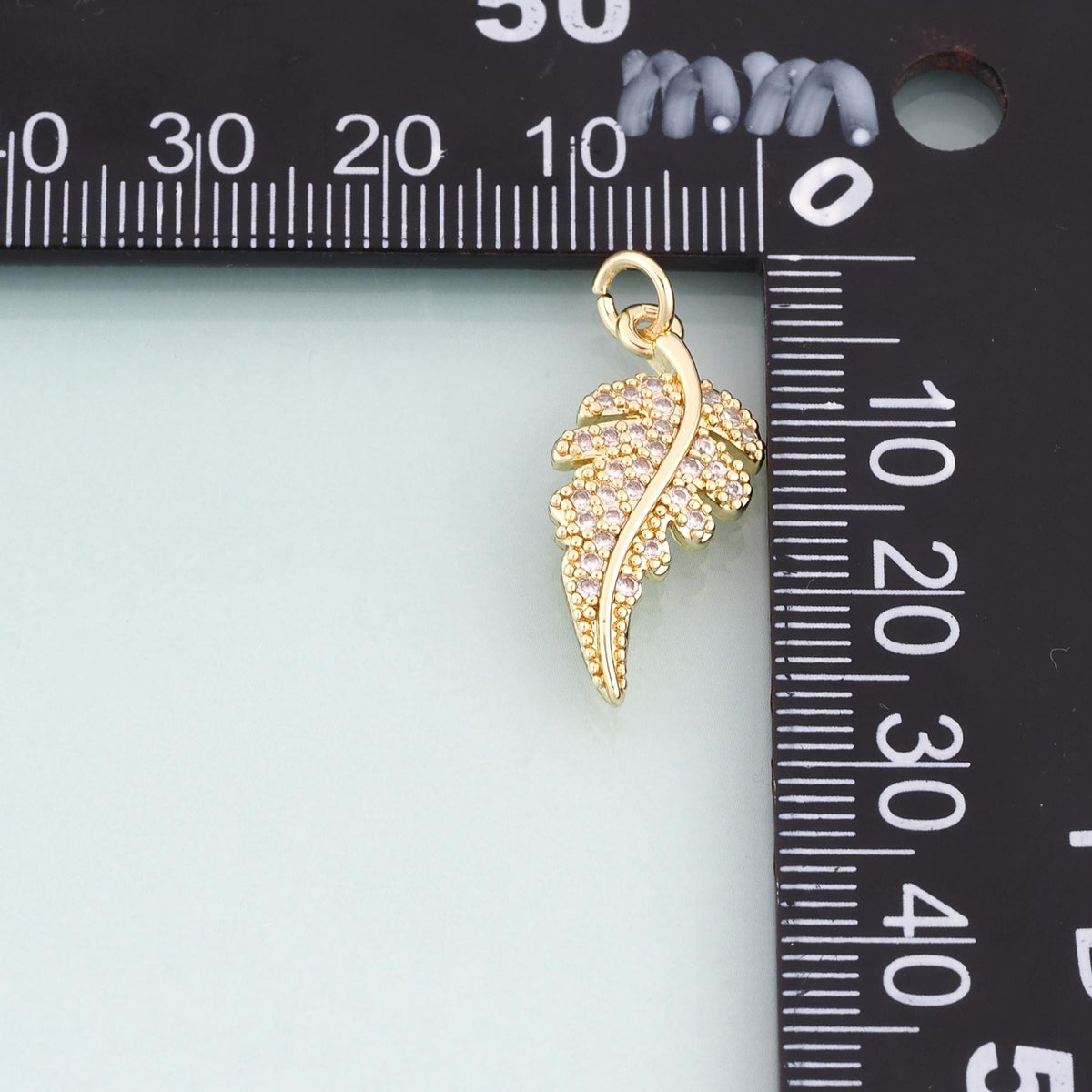 18K Gold Filled Cubic Zirconia Charm Pendant for Jewelry Making