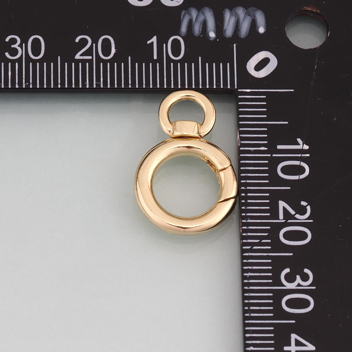 18K Gold Filled Round Spring Clasp Pendant,Round Charm Bracelet Necklace for DIY Jewelry Making Supply
