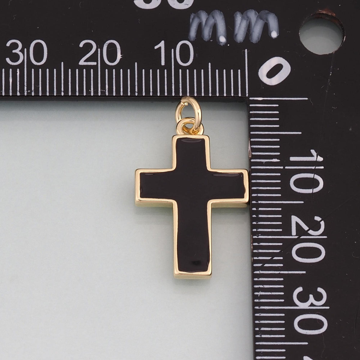 18K Gold Filled Enamel Cross Pendant,Religion Charm Bracelet Necklace for DIY Jewelry Making Supply