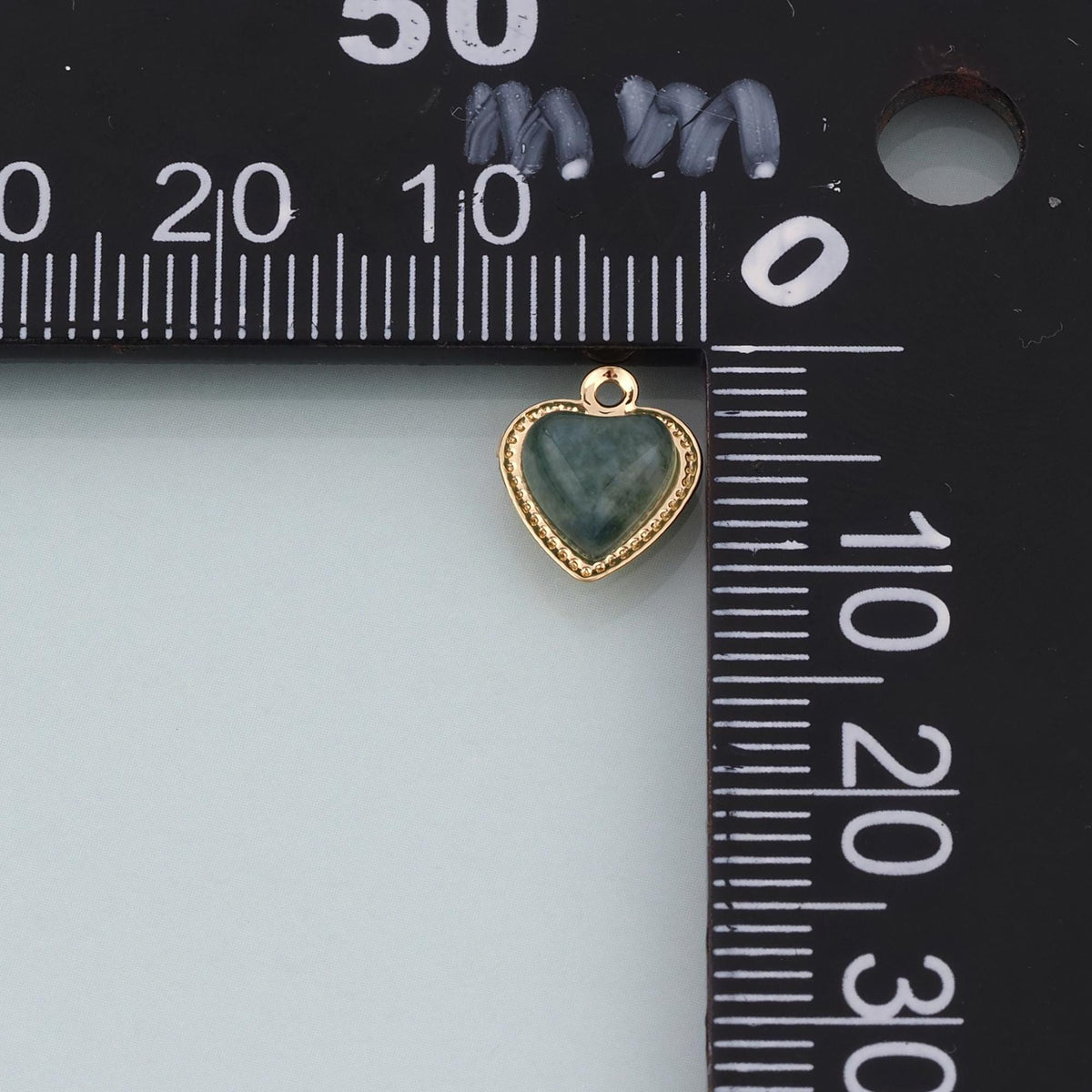 18K Gold Filled Heart Pendant,Natural Stone Charm Bracelet Necklace for DIY Jewelry Making Supply