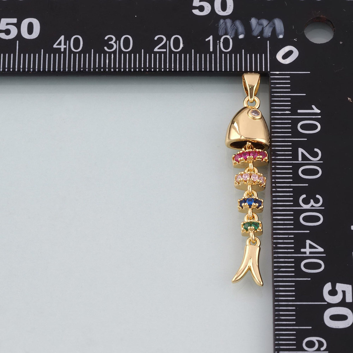 18K Gold Filled CZ Fish Pendant,Ocean Charm Bracelet Necklace for DIY Jewelry Making Supply