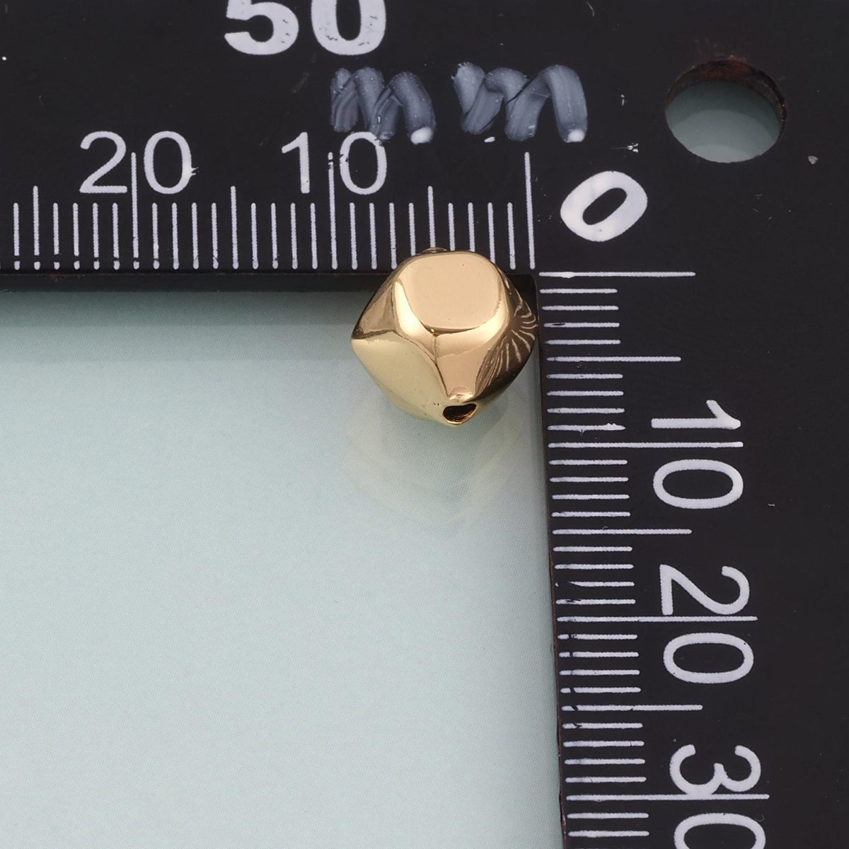 18K Gold Filled Faceted Geometric Bead,Minimalist Geometric Spacer Bead Bracelet Necklace for DIY Jewelry Making Supply