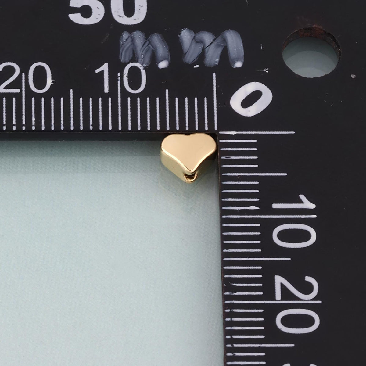 18K Gold Filled Heart Bead,Minimalist Heart Spacer Bead Bracelet Necklace for DIY Jewelry Making Supply