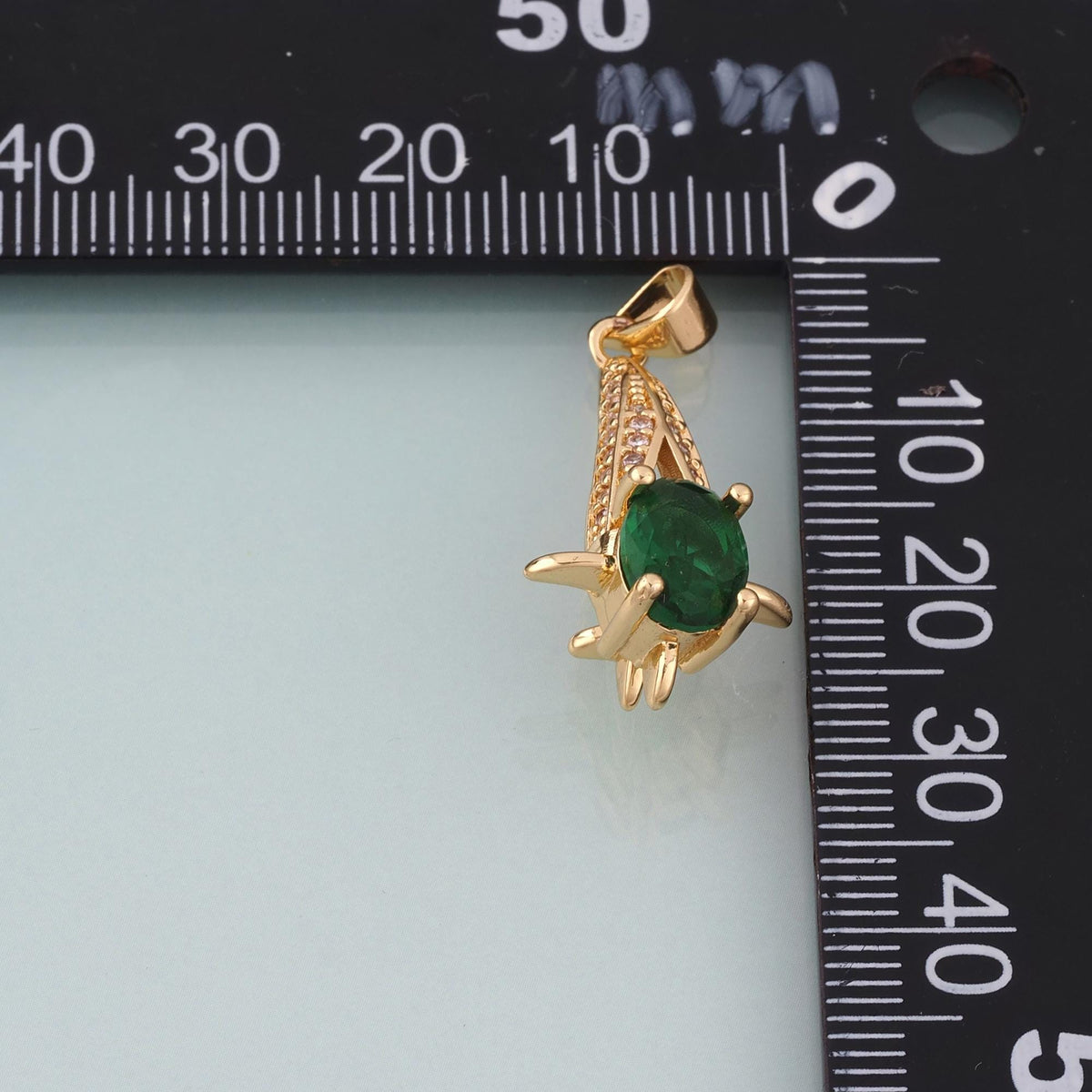 18K Gold Filled CZ Droplet Pendant,Light Luxury Charm Bracelet Necklace for DIY Jewelry Making Supply