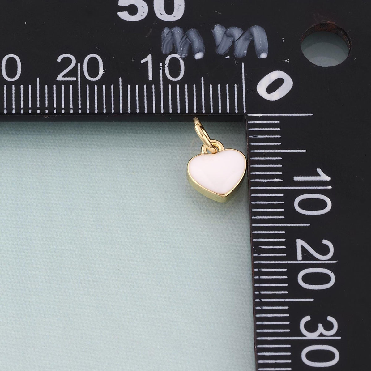18K Gold Filled Enamel Heart Pendant,Heart Charm Bracelet Necklace for DIY Jewelry Making Supply