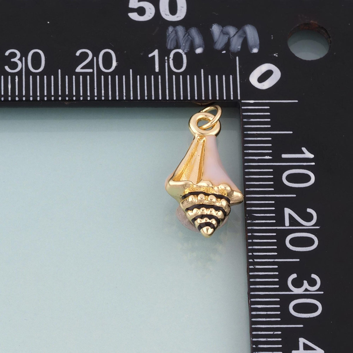 18K Gold Filled Enamel Conch Pendant,Ocean Beach Charm Bracelet Necklace for DIY Jewelry Making Supply