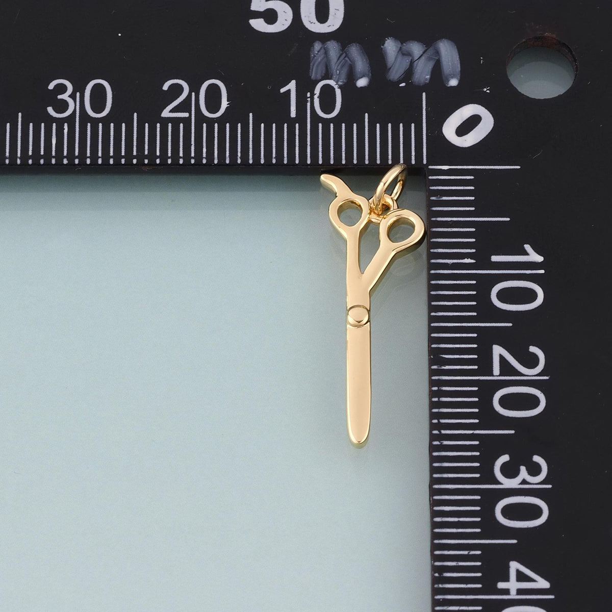 18K Gold Filled Haircutting Scissors Pendant,Barber Set Charm Bracelet Necklace for DIY Jewelry Making Supply
