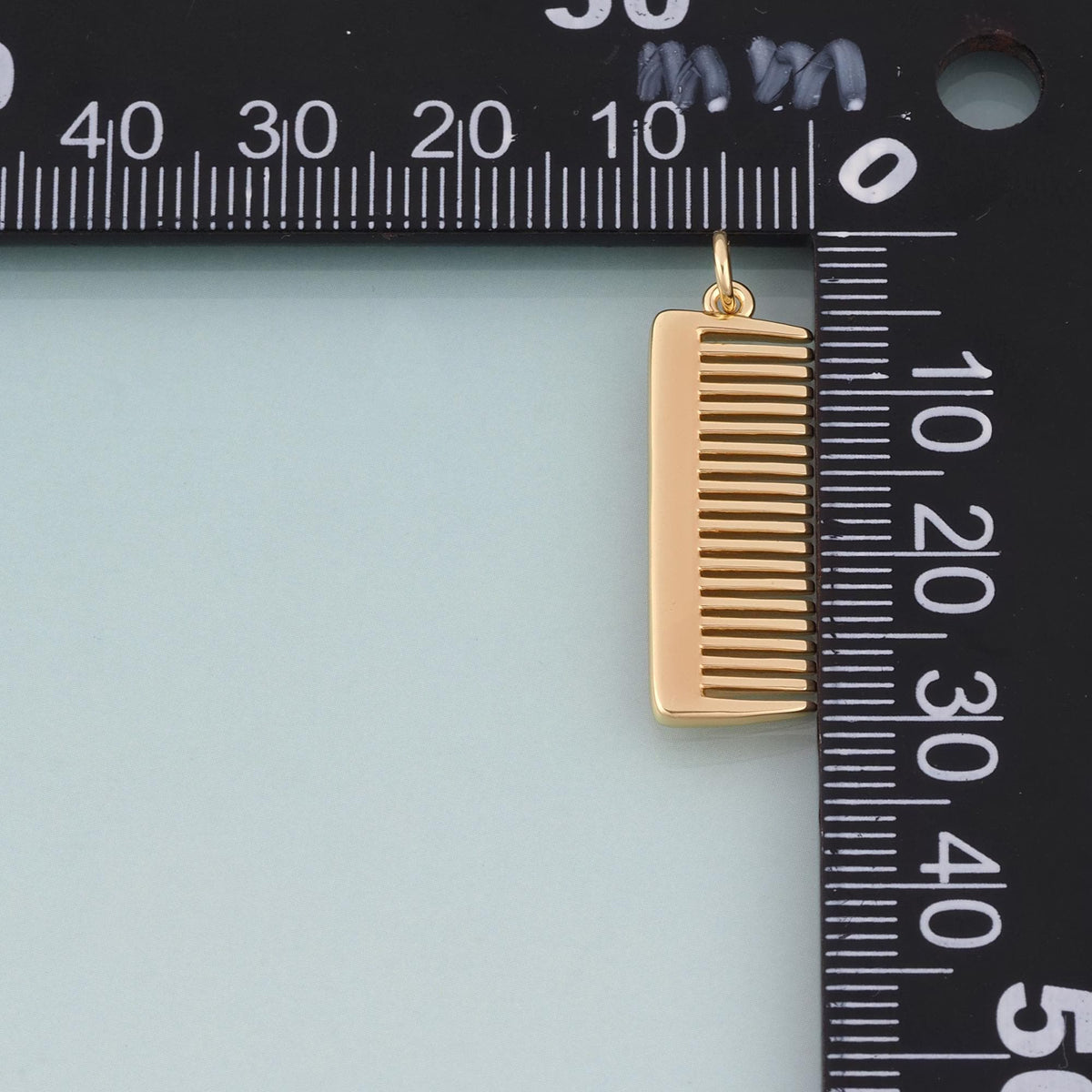 18K Gold Filled Comb Pendant,Barber Set Charm Bracelet Necklace for DIY Jewelry Making Supply