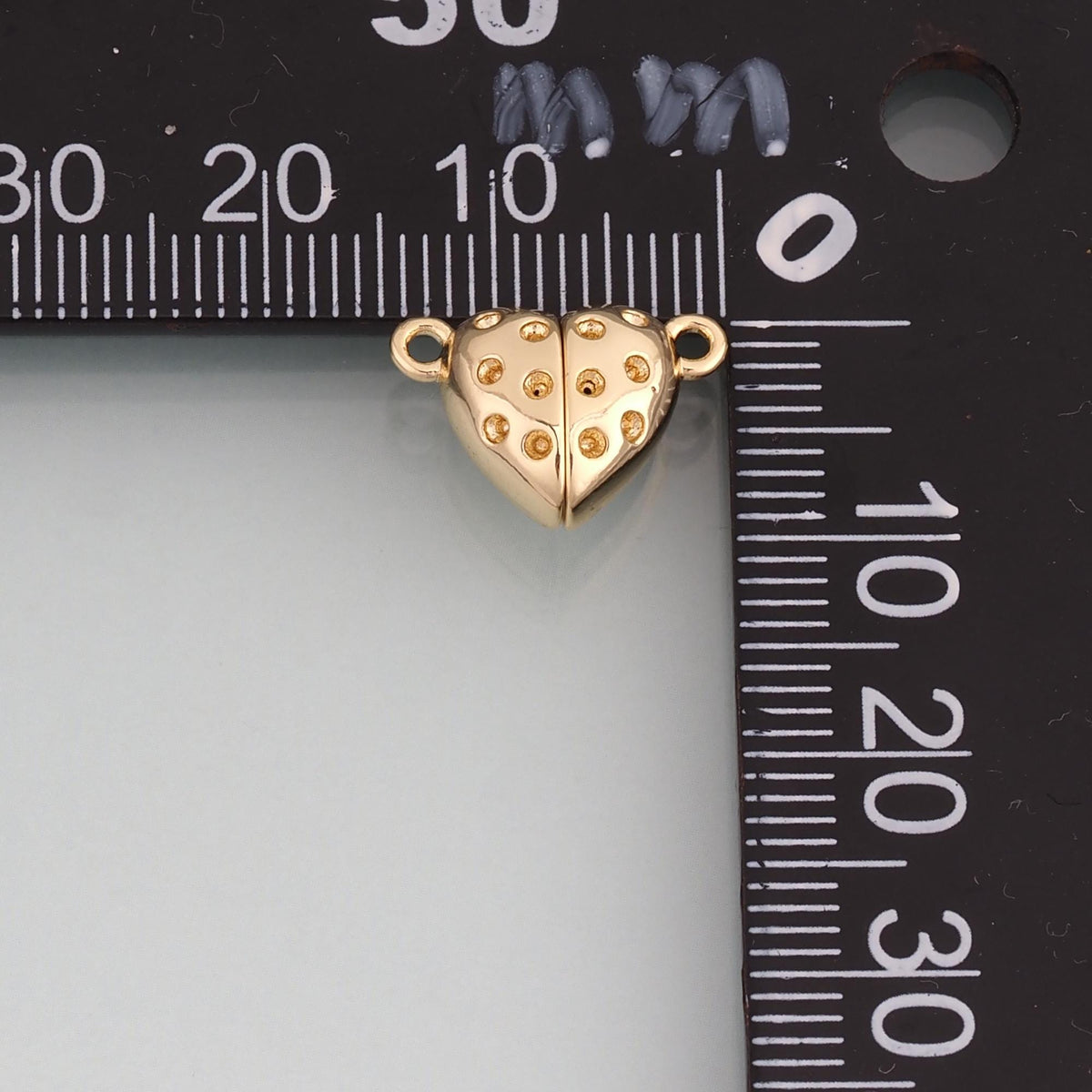 18K Gold Filled Magnetic Heart Connector,Minimalist Connector Charm Bracelet Necklace for DIY Jewelry Making Supply