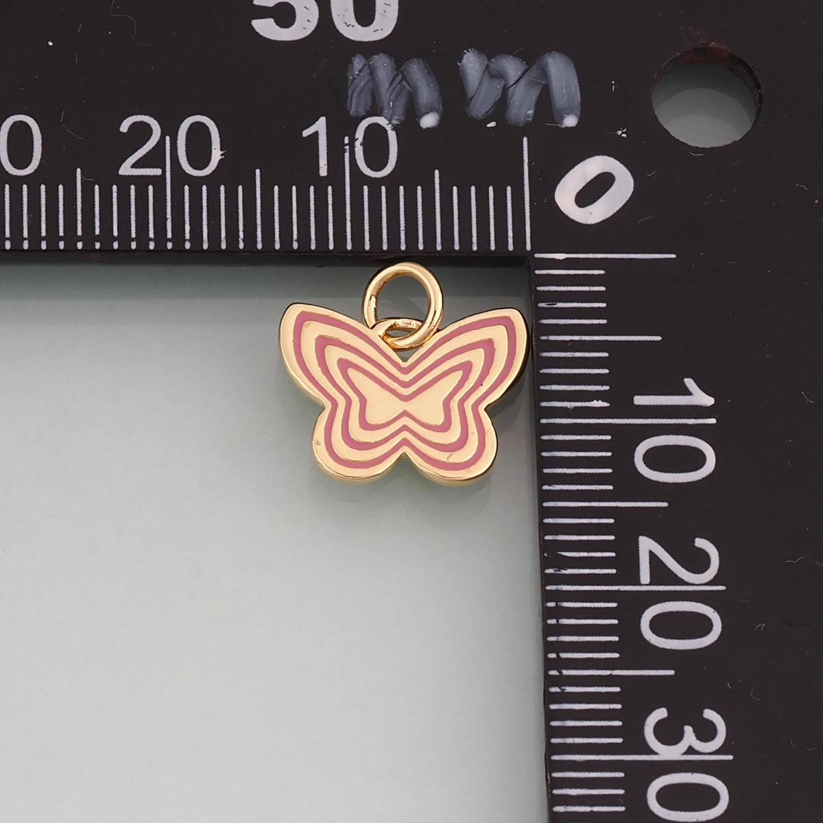 18K Gold Filled Enamel Butterfly Pendant,Minimalist Charm Bracelet Necklace for DIY Jewelry Making Supply