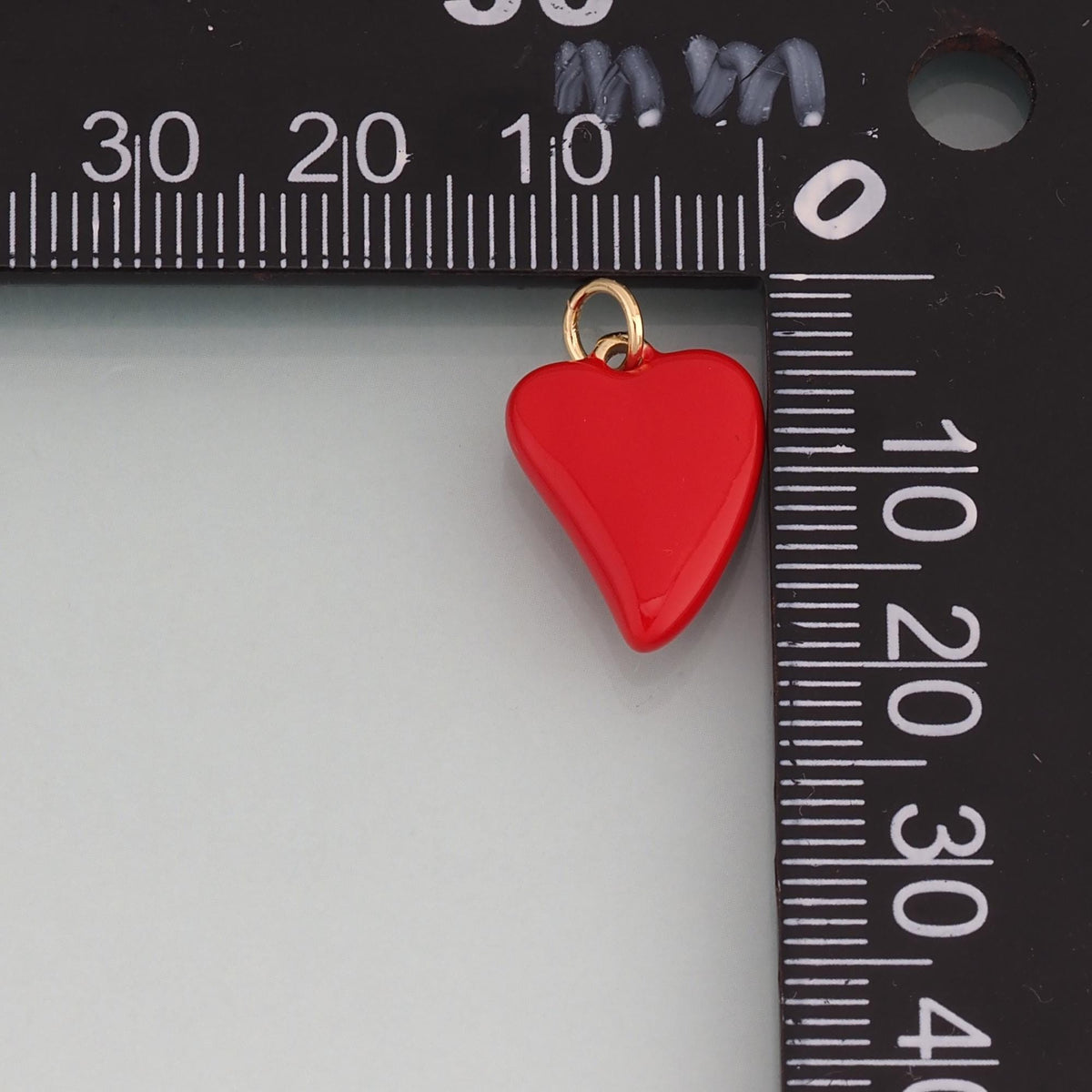 18K Gold Filled Enamel Heart Pendant,Heart Charm Bracelet Necklace for DIY Jewelry Making Supply