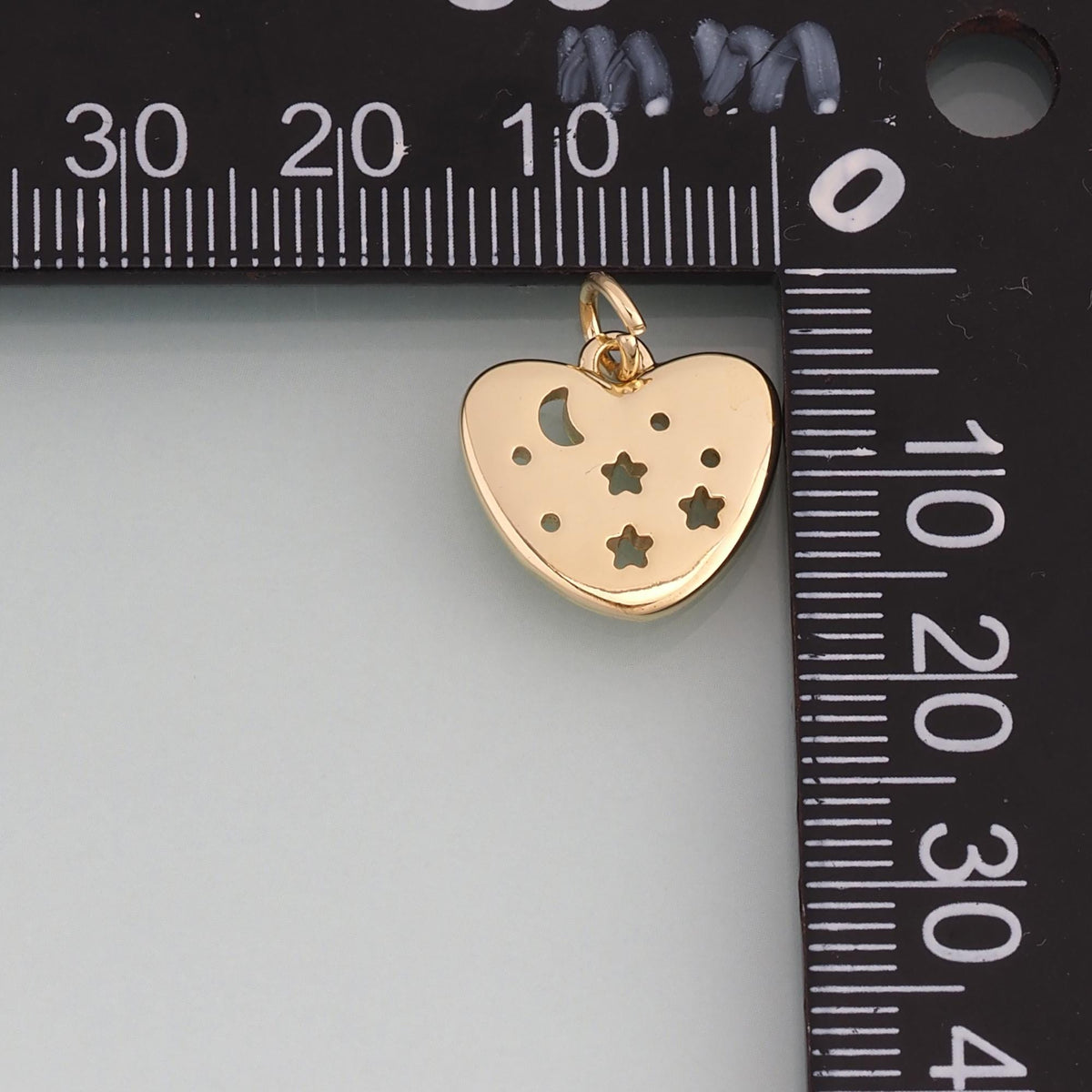 18K Gold Filled Moon Star Heart Pendant,Celestial Charm Bracelet Necklace for DIY Jewelry Making Supply