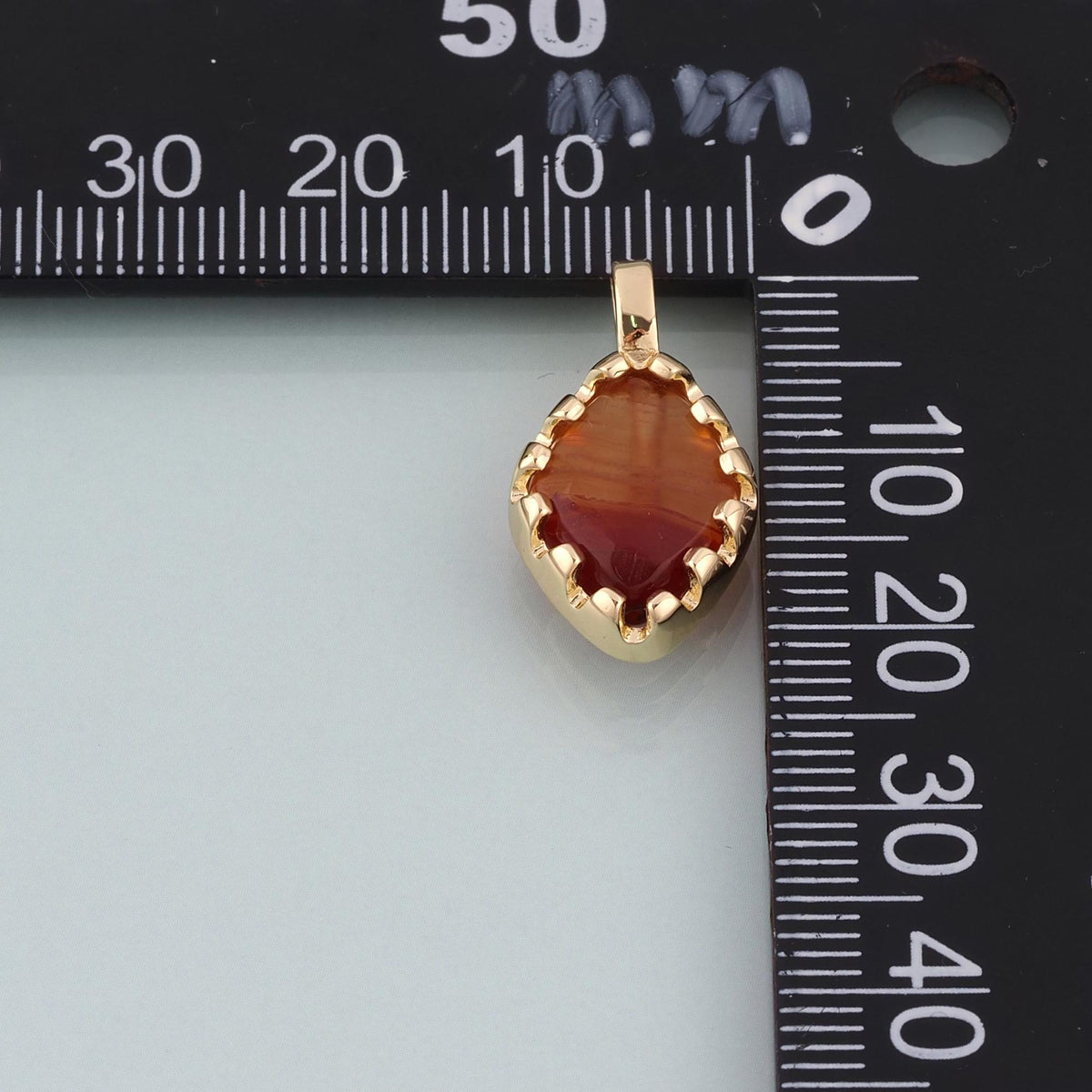 18K Gold Filled Rhombus Pendant,Amber Charm Bracelet Necklace for DIY Jewelry Making Supply