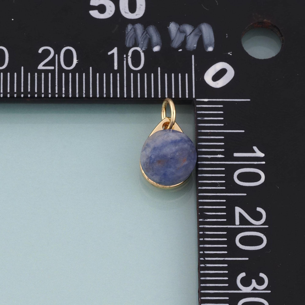 18K Gold Filled Droplet Sodalite Pendant,Natural Stone Charm Bracelet Necklace for DIY Jewelry Making Supply
