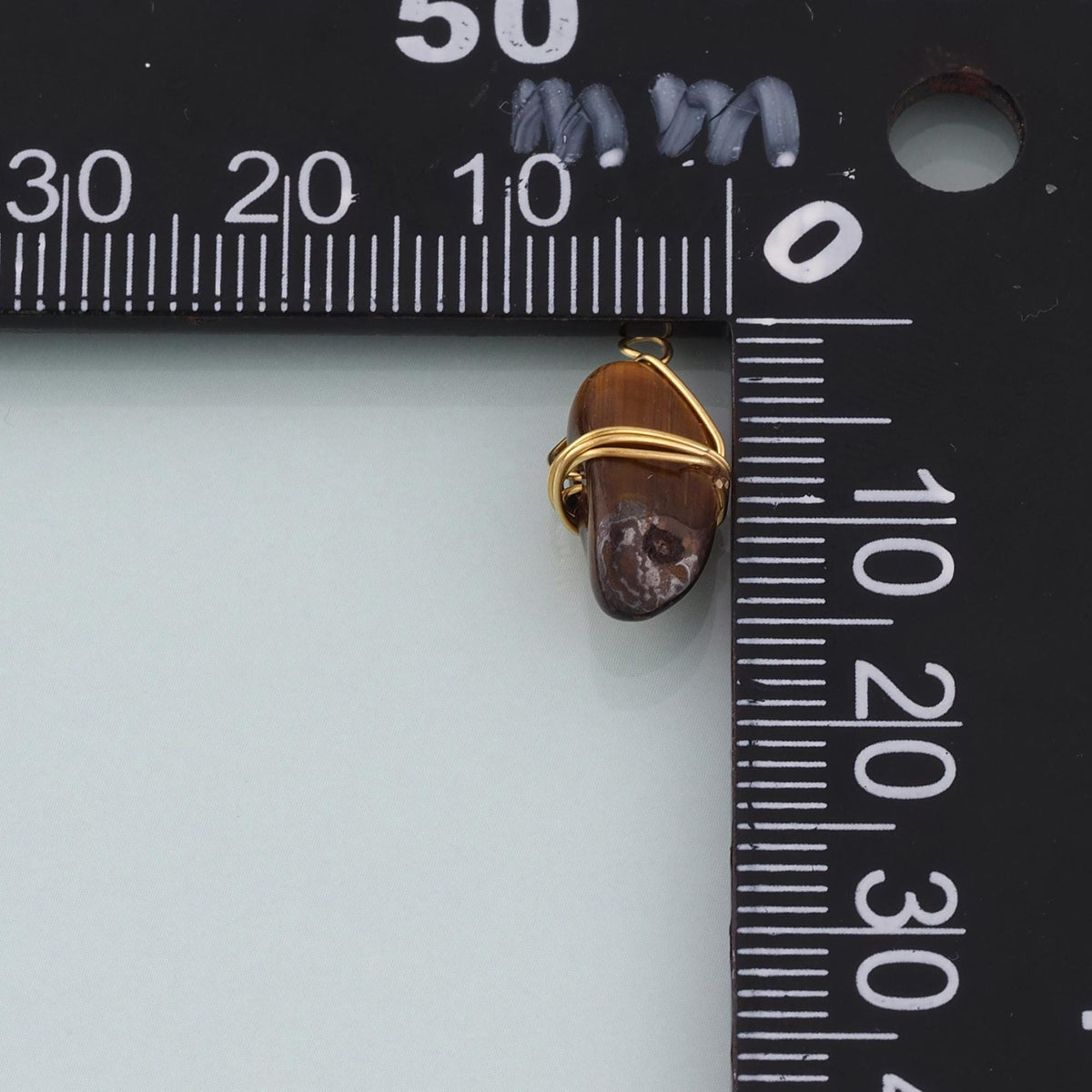 18K Gold Filled Raw Stone Pendant,Natural Stone Charm Bracelet Necklace for DIY Jewelry Making Supply