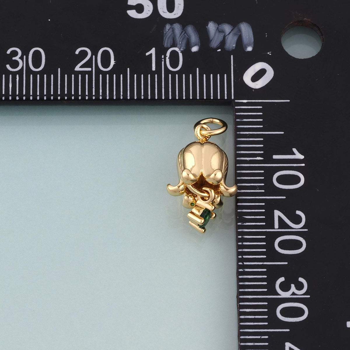 18K Gold Filled Cubic Zirconia Charm Pendant for Jewelry Making