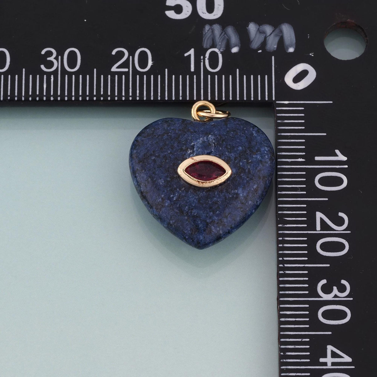18K Gold Filled CZ Heart Pendant,Natural Stone Bracelet Charm Necklace for DIY Jewelry Making Supply