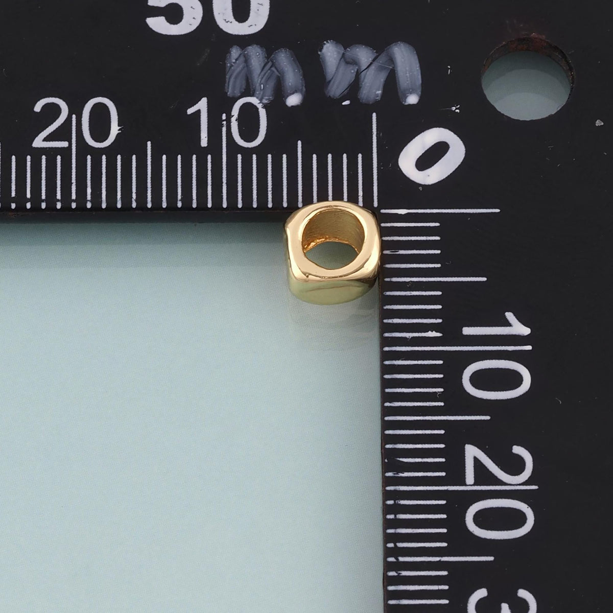 18K Gold Filled Smooth Surface Square Bead,Minimalist Square Spacer Bead Bracelet Necklace for DIY Jewelry Making Supply