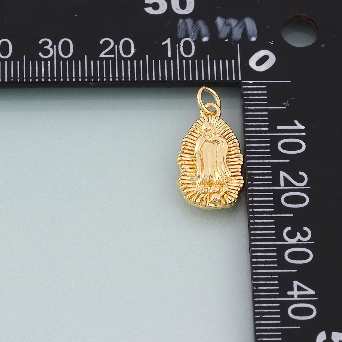 18K Gold Filled Virgin Mary Pendant,Religious Madonna Charm Bracelet Necklace for DIY Jewelry Making Supply