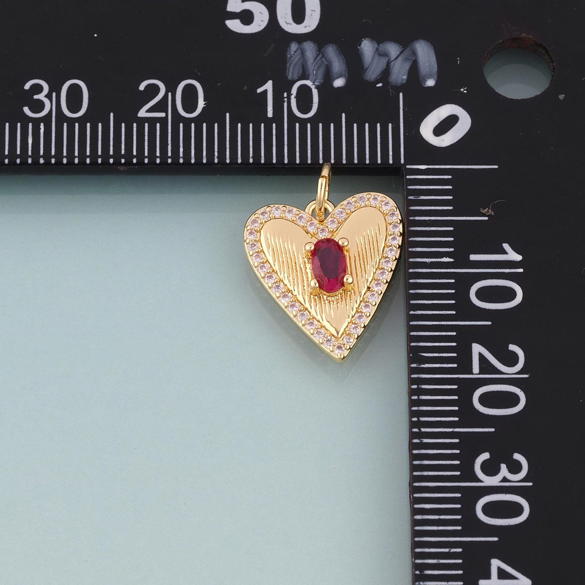18K Gold Filled CZ Heart Pendant,Romantic Charm Bracelet Necklace for DIY Jewelry Making Supply