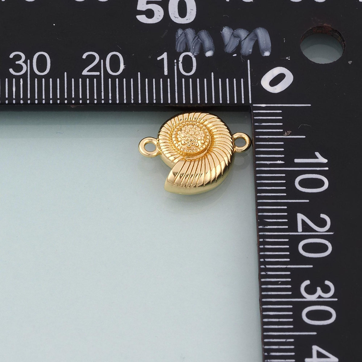 18K Gold Filled Nautilus Connector,Ocean Charm Connector Bracelet Necklace for DIY Jewelry Making Supply