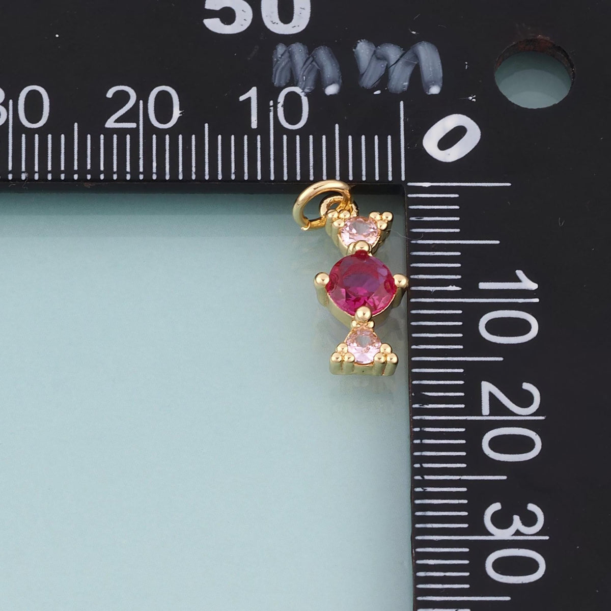 18K Gold Filled Crystal Candy Pendant,Exquisite Charm Bracelet Necklace for DIY Jewelry Making Supply