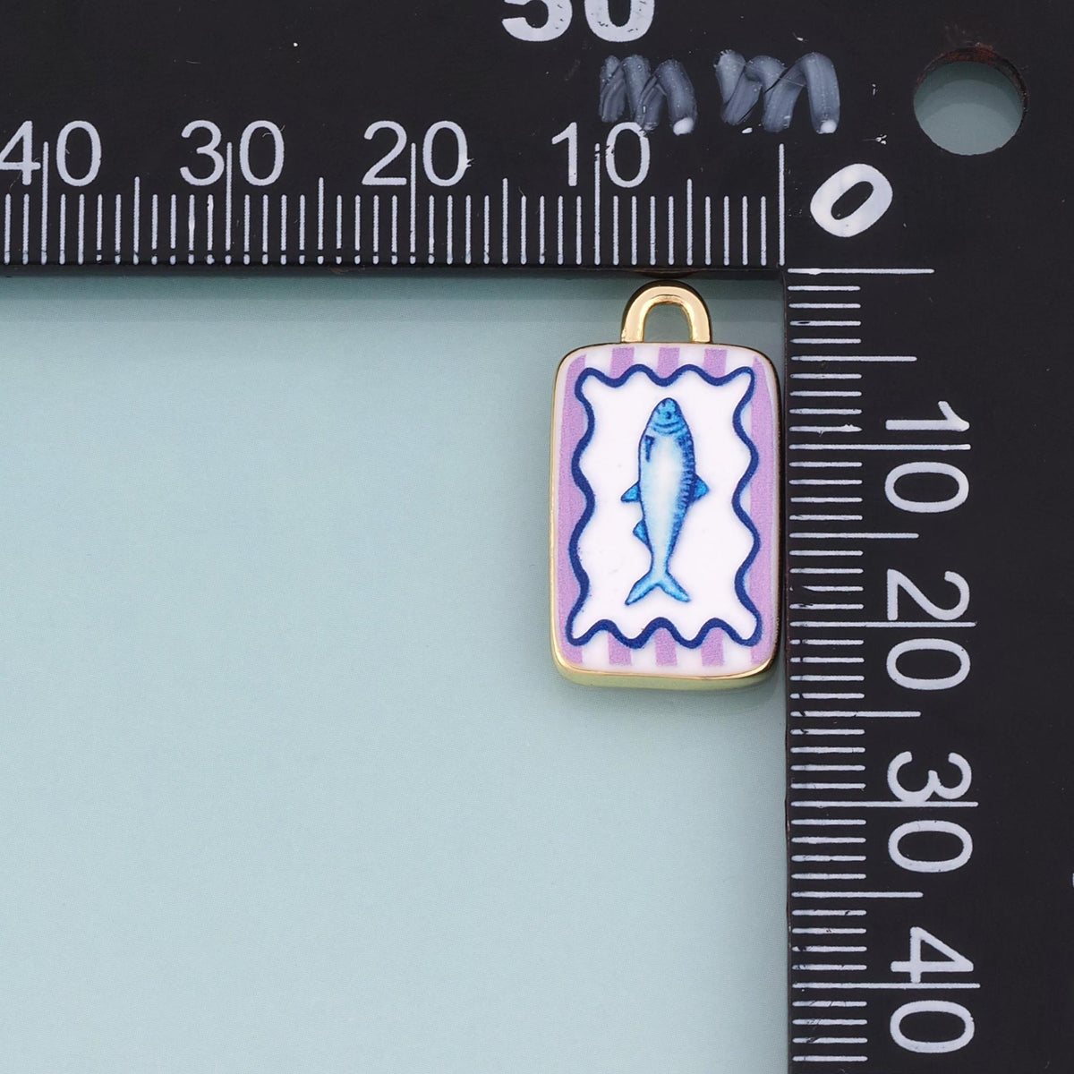 18K Gold Filled Enamel Charm Pendant for Jewelry Making