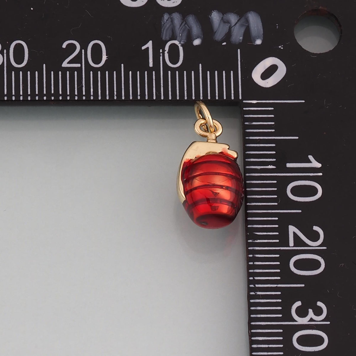 18K Gold Filled Enamel Hand Grenade Pendant,Hand Grenade Charm Bracelet Necklace for DIY Jewelry Making Supply