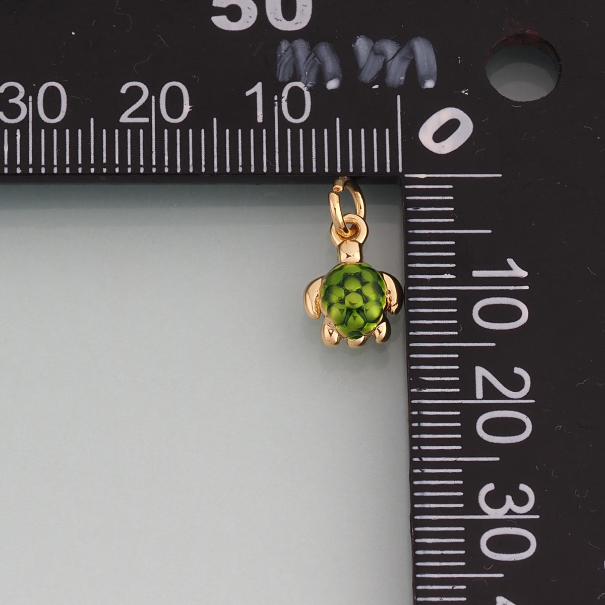 18K Gold Filled Enamel Turtle Pendant,Ocean Charm Bracelet Necklace for DIY Jewelry Making Supply