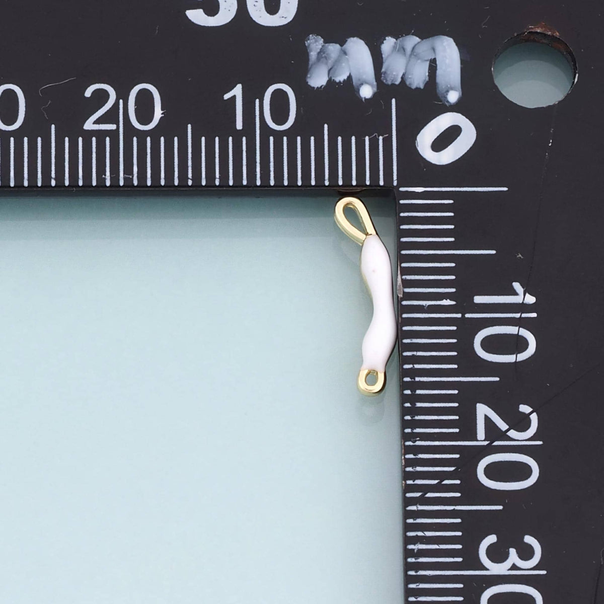 18K Gold Filled Enamel Arc Bar Connector,Minimalist Connector Charm Bracelet Necklace for DIY Jewelry Making Supply