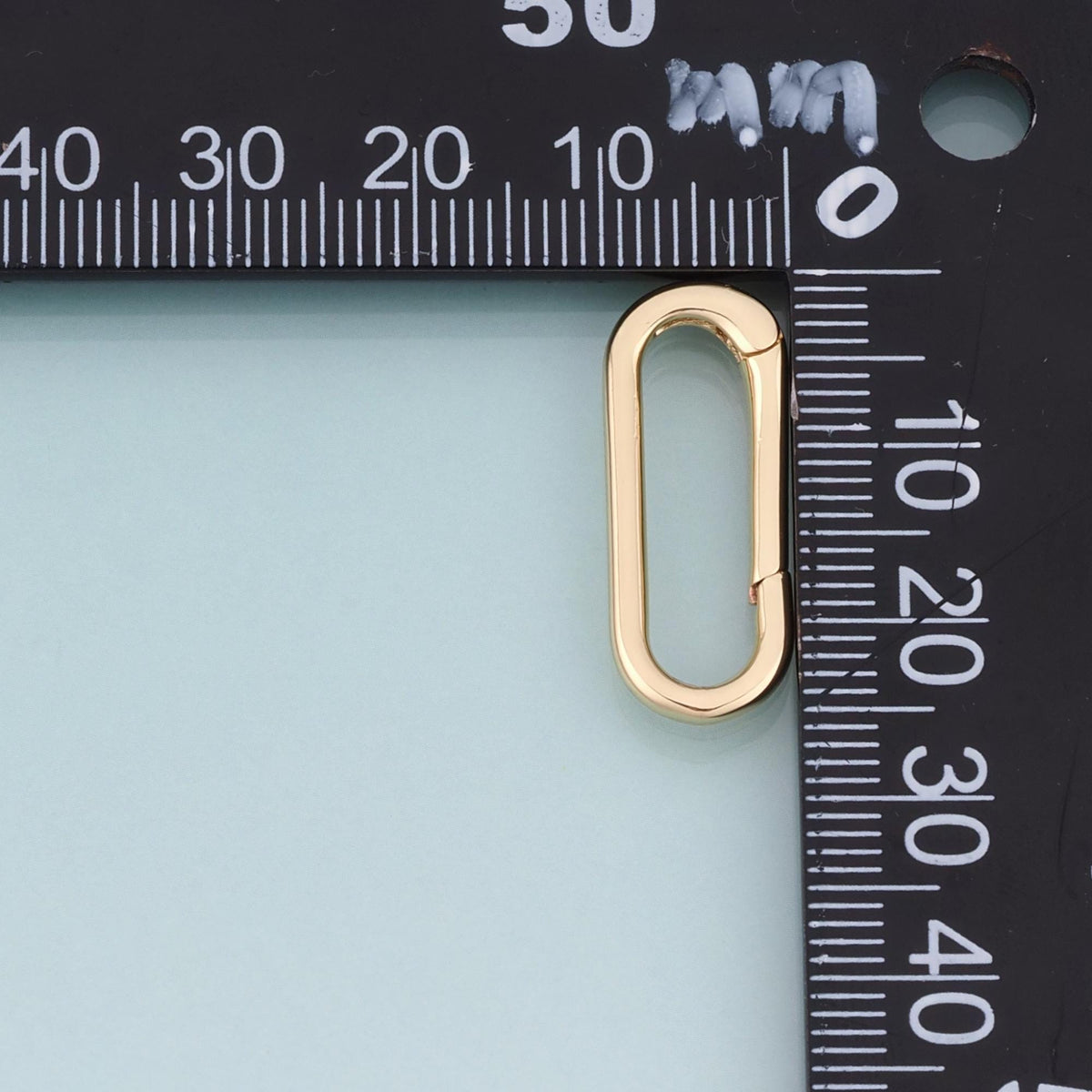 18K Gold Filled Oval Spring Clasp Pendant,Minimalist Charm Bracelet Necklace for DIY Jewelry Making Supply