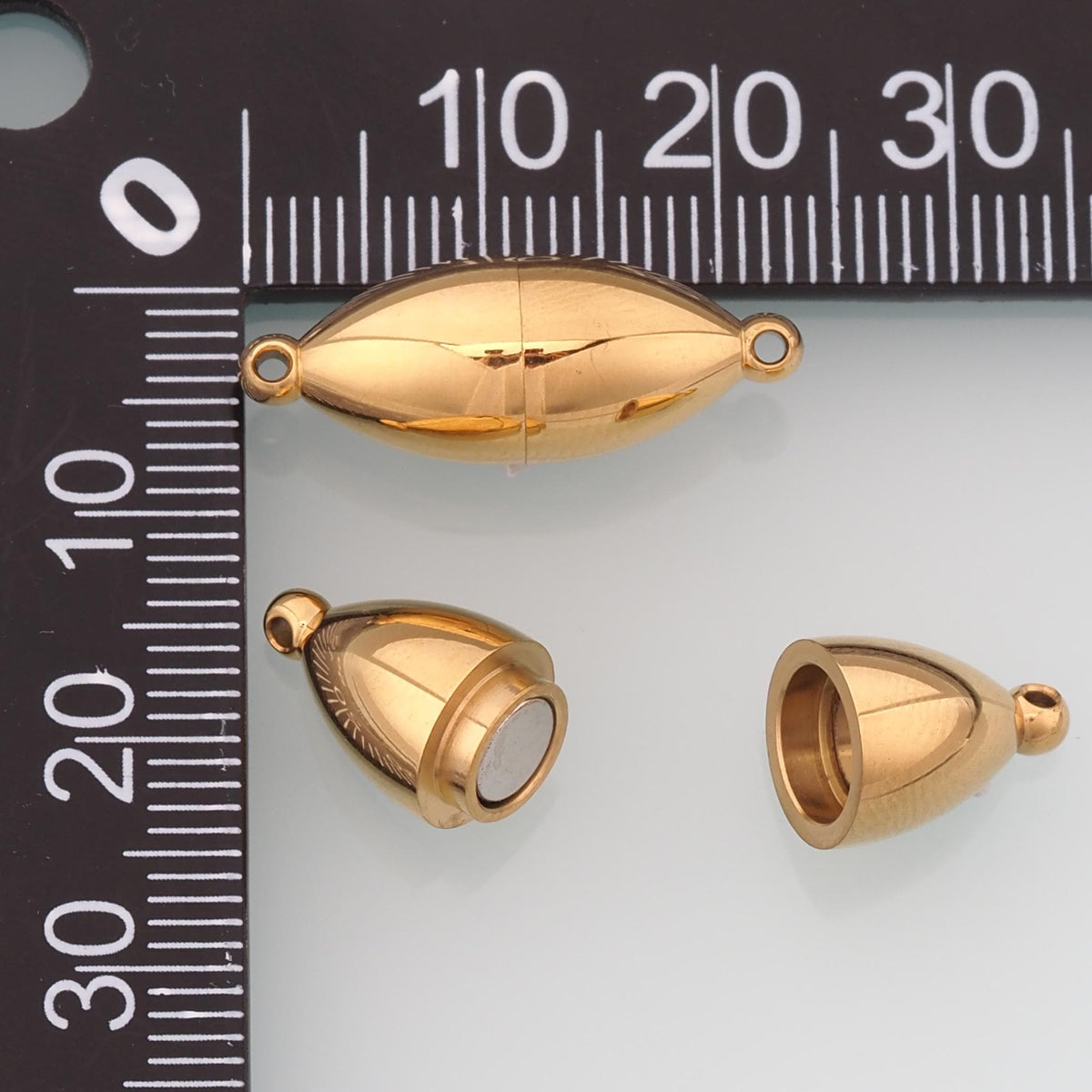 Oval Magnetic Separable Connector,14K Gold Stainless Steel Connector,Waterproof Connector for DIY Necklace Bracelet Making