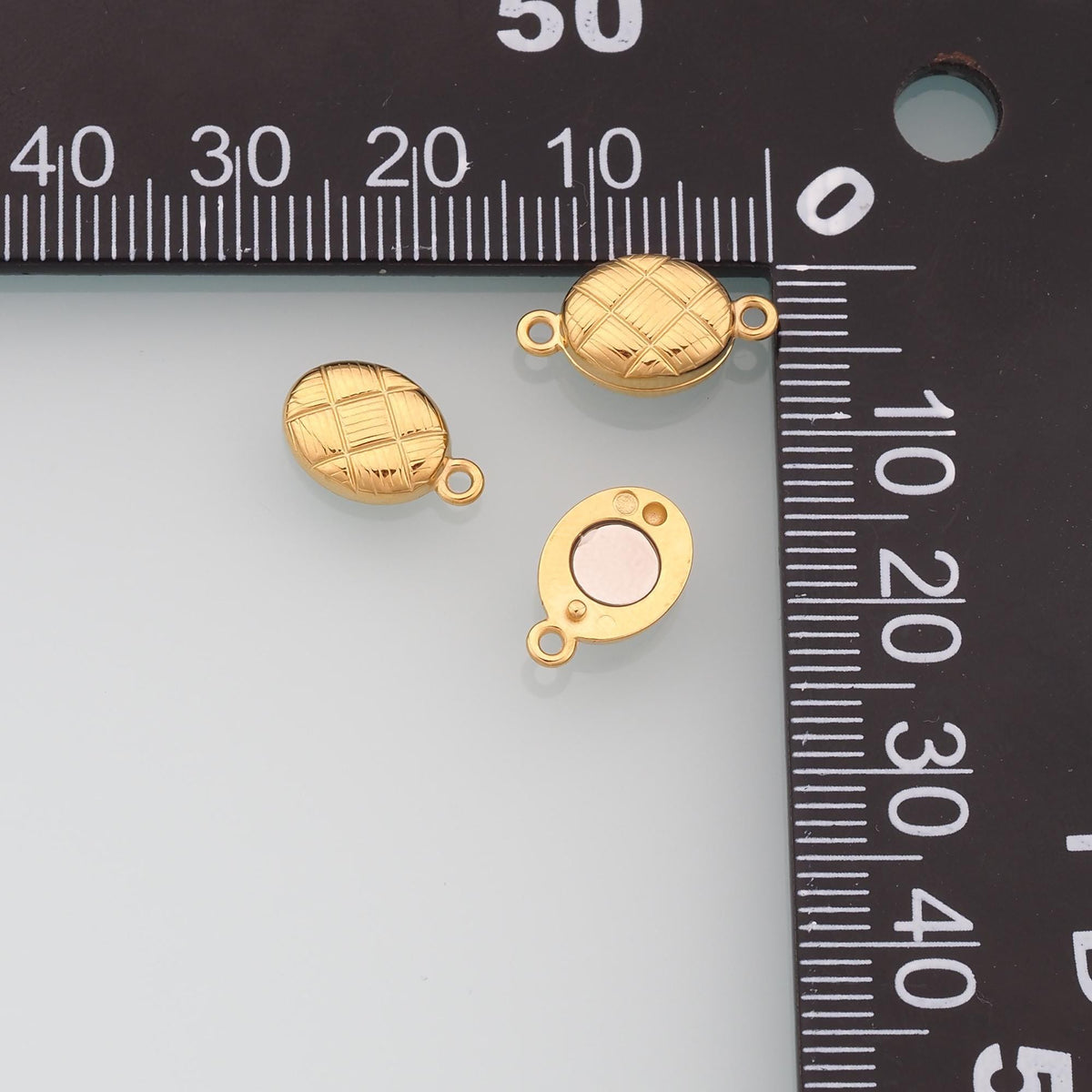 Oval Magnetic Connector,14K Gold Stainless Steel Connector,Waterproof Connector for DIY Necklace Bracelet Making
