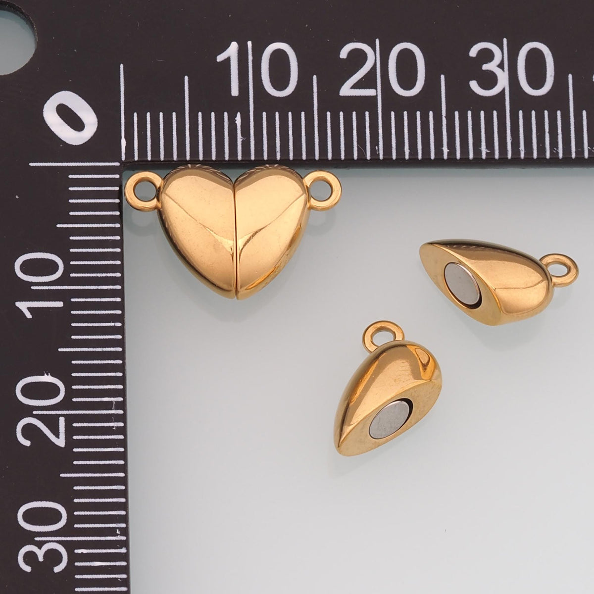 Heart Magnetic Bracelet Clasp Connector,14K Gold Stainless Steel Connector,Waterproof Connector for DIY Necklace Bracelet Mak