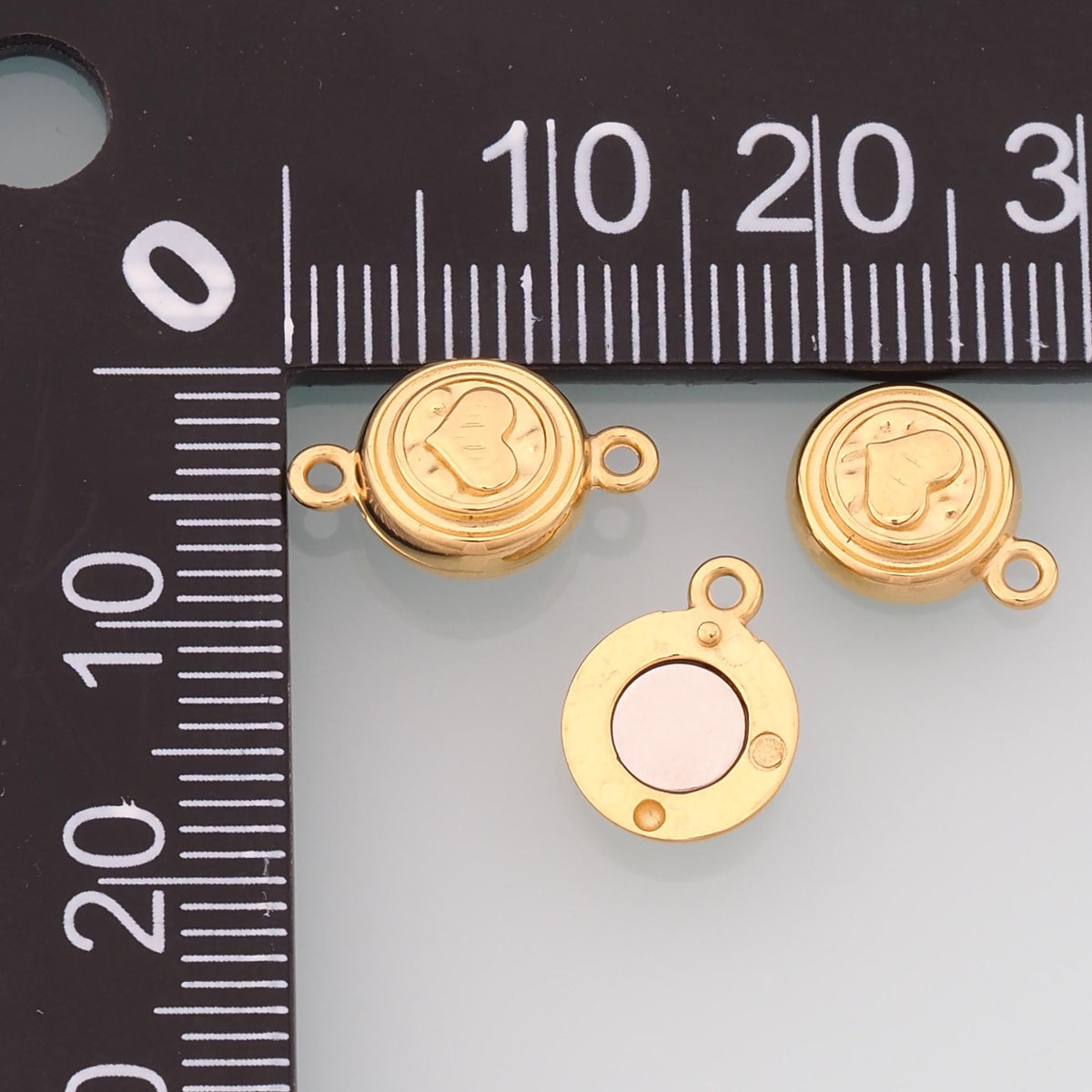 Round Heart Magnetic Clasp Connector,14K Gold Stainless Steel Connector,Waterproof Connector for DIY Necklace Bracelet Making
