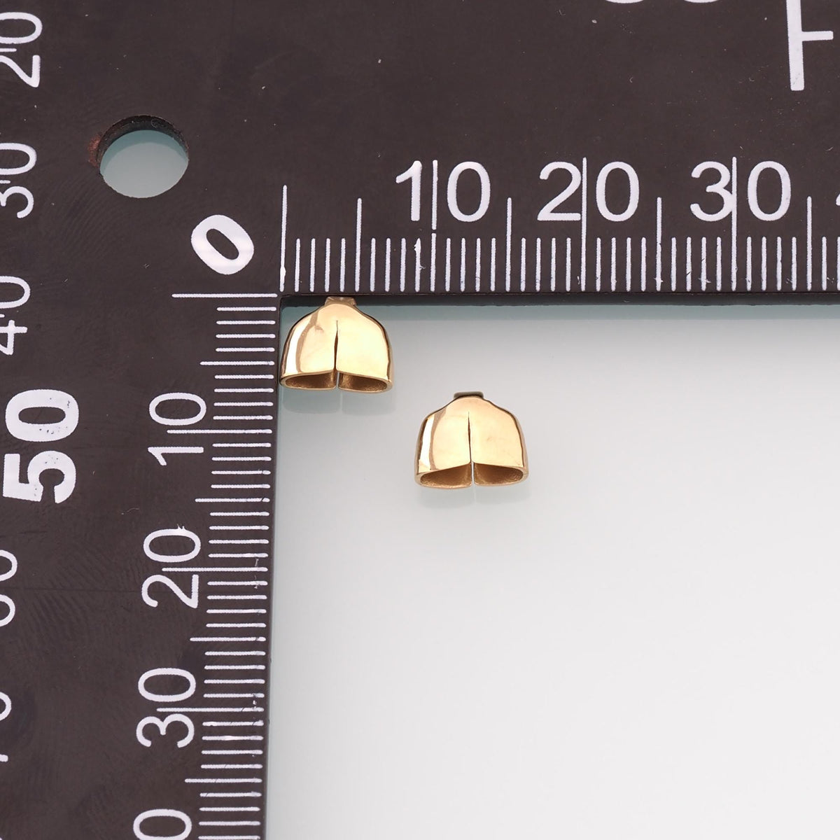 Stainless Steel Ribbon Clamp End Caps, 14K Gold Filled Waterproof Never Fade Beads,DIY Necklace Bracelet Findings Supplies