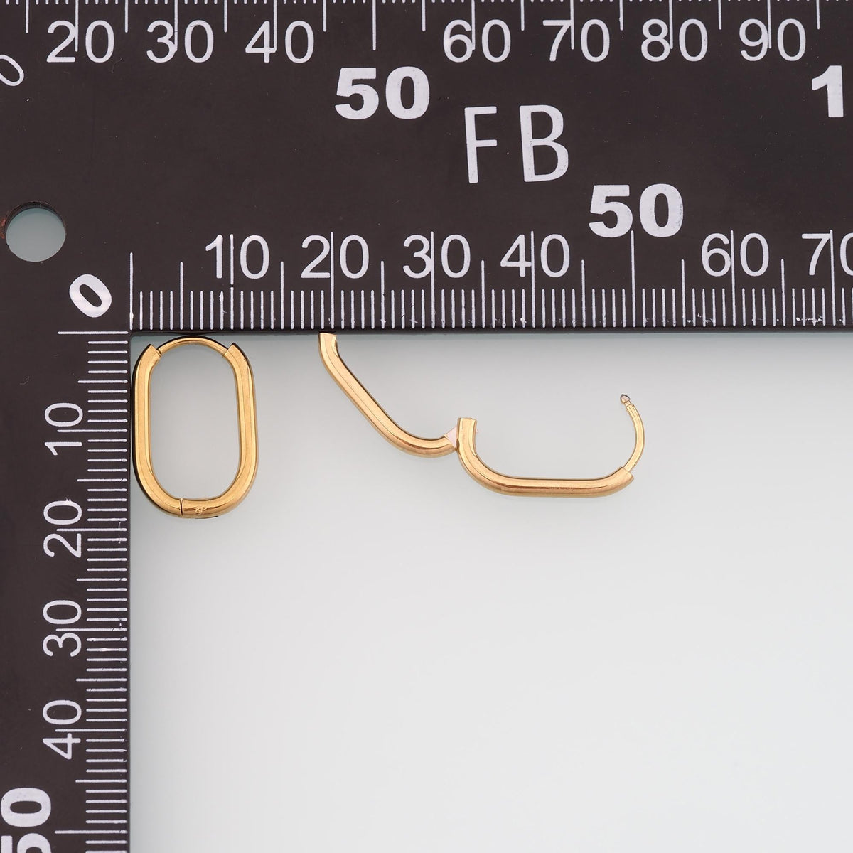 A Pair Stainless Steel Oval Huggie Hoop Earring, 14K Gold Filled Waterproof Never Fade,Everyday DIY Jewelry Ear Stack