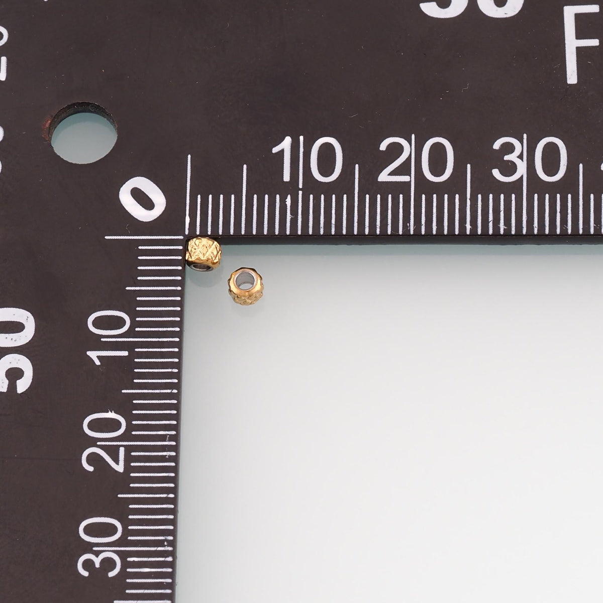 50 PCS Stainless Steel Textured Spacer Beads, 14K Gold Filled Waterproof Spacer Beads,DIY Necklace Bracelet Findings Supplies