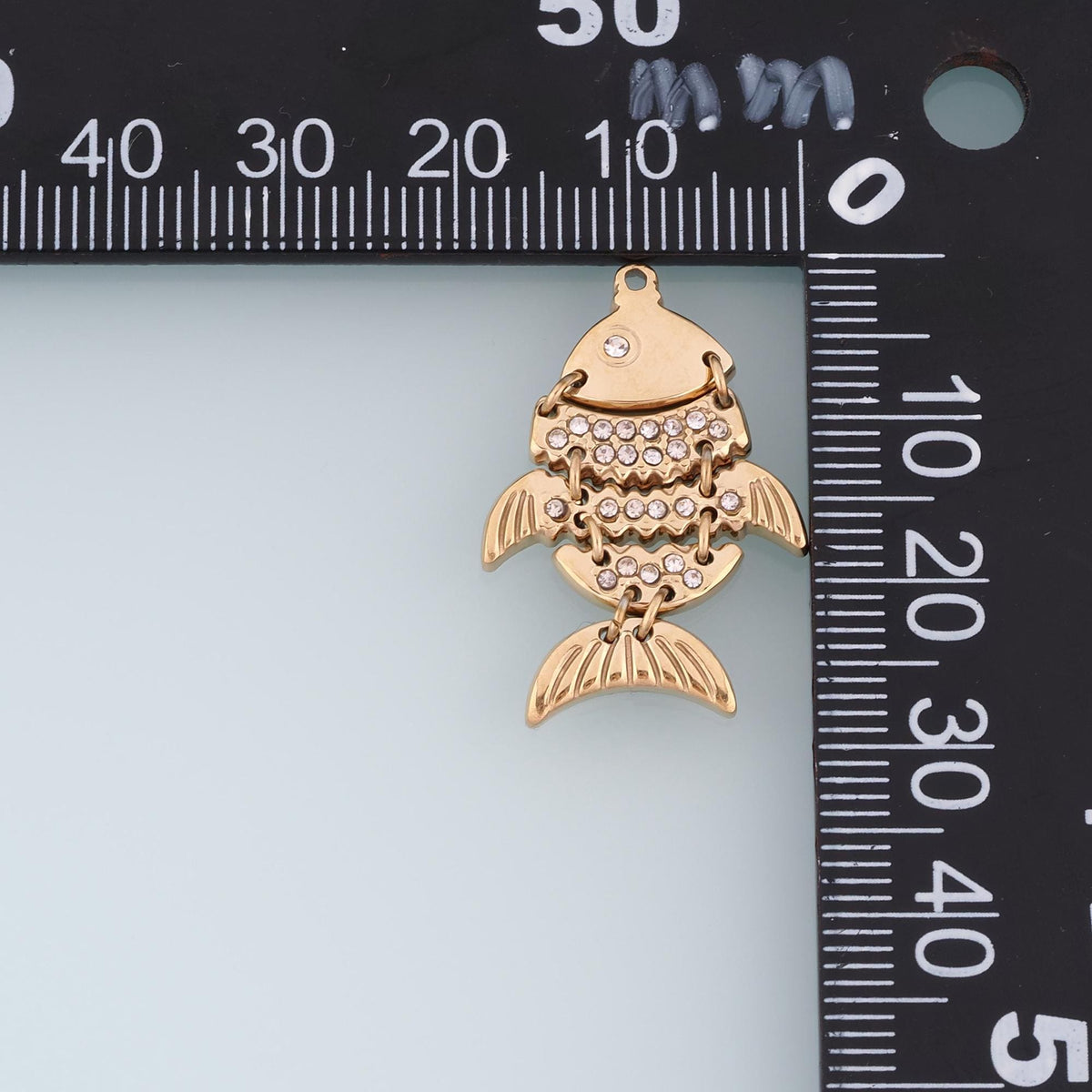 CZ Fish Pendant,14K Gold Ocean Charm DIY Charm for Necklace Bracelet Making