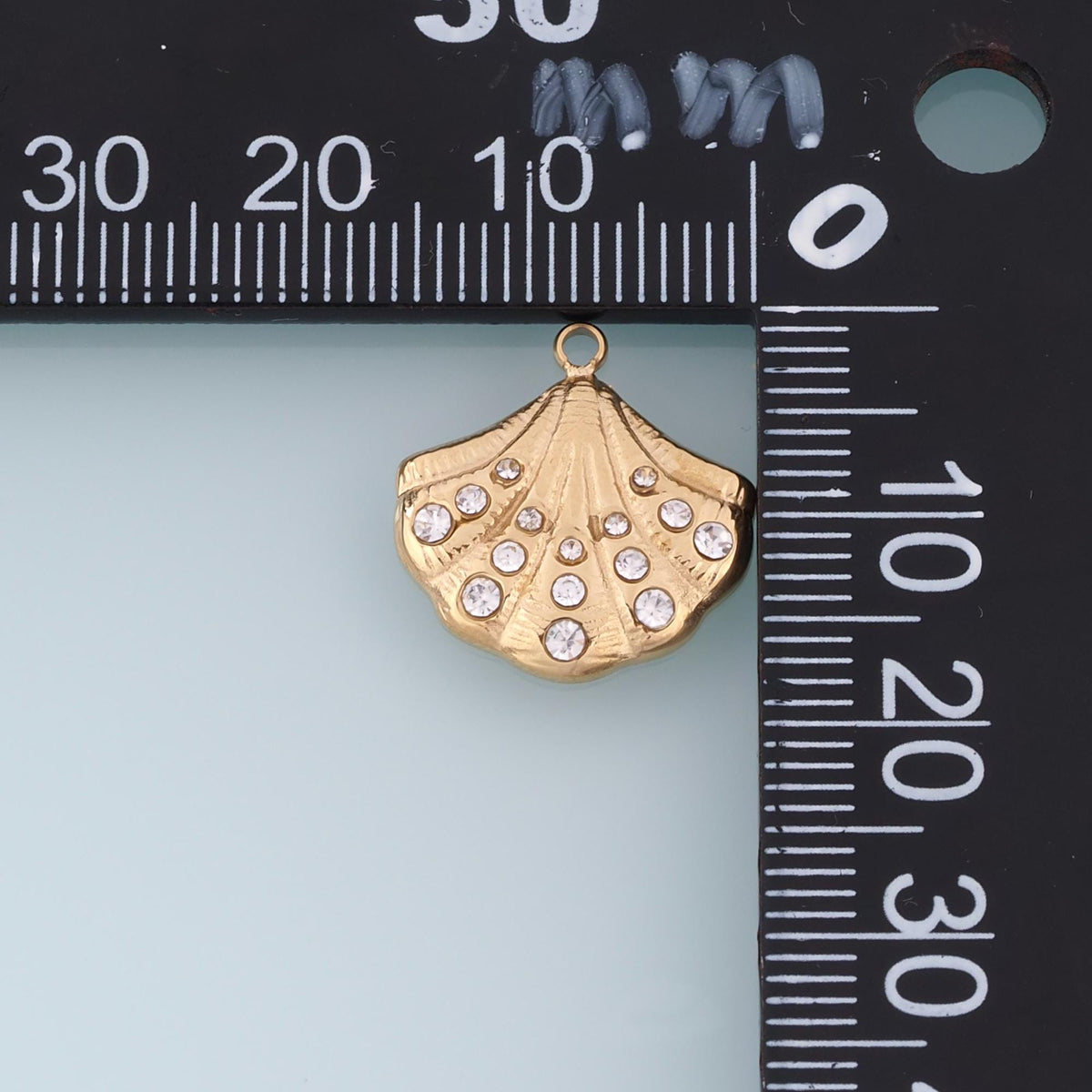 CZ Scallop Shell Pendant,14K Gold Ocean Sea Charm DIY Charm for Necklace Bracelet Making