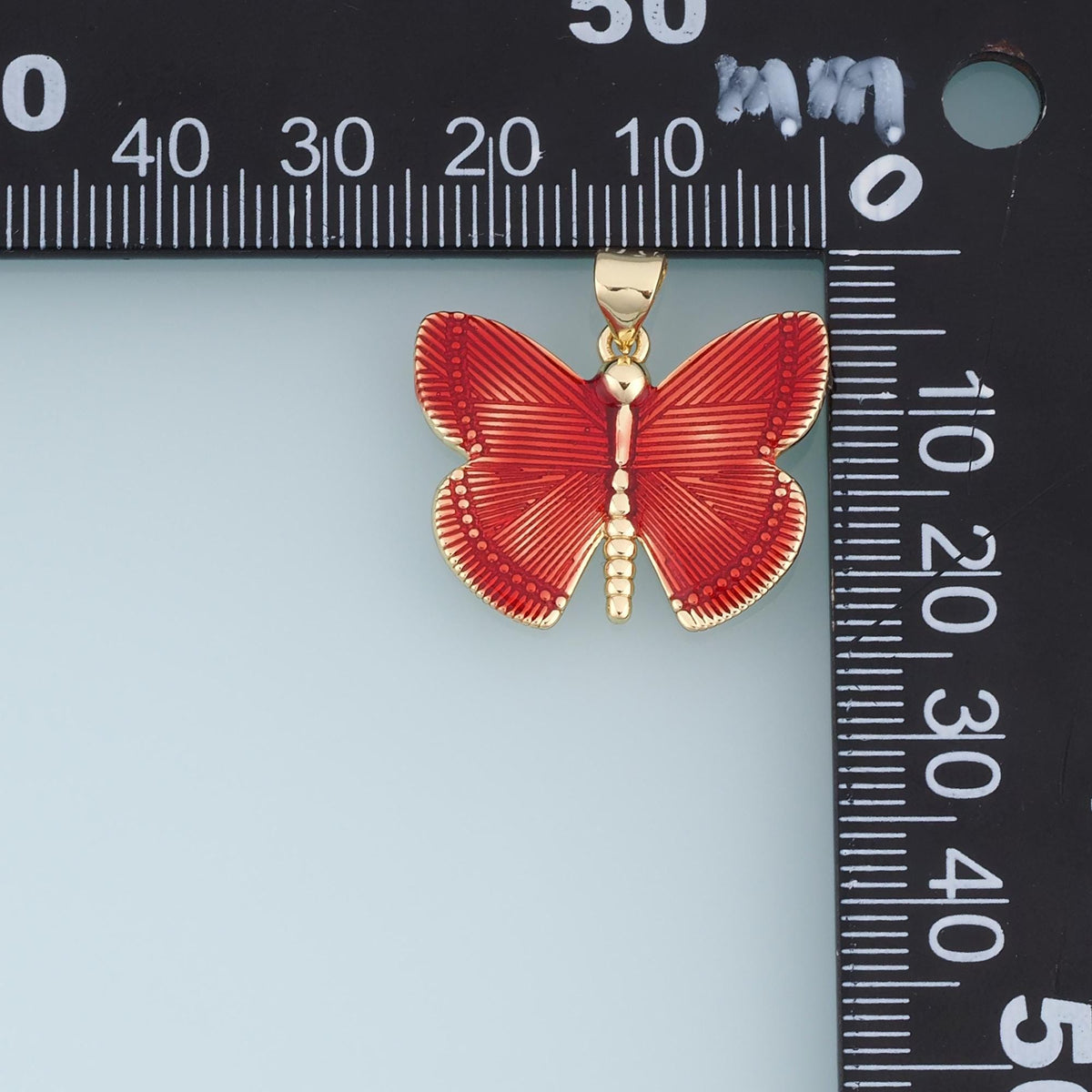 18K Gold Filled Enamel Butterfly Charm Pendant for Jewelry Making